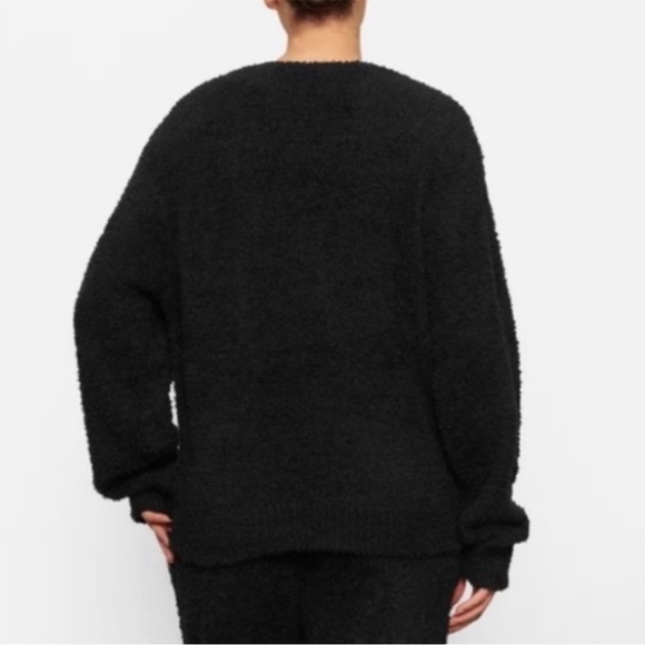 Skims sweater knit unisex black pullover crew neck soft size XXS/S - Picture 6 of 10